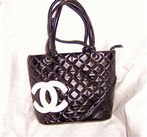 chanel black and white replica purse white logo|chanel purse knock off.